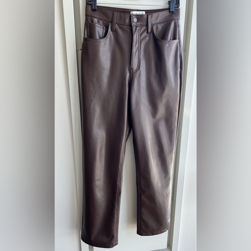 Abercrombie & Fitch Brown Faux Leather Pants